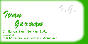 ivan german business card